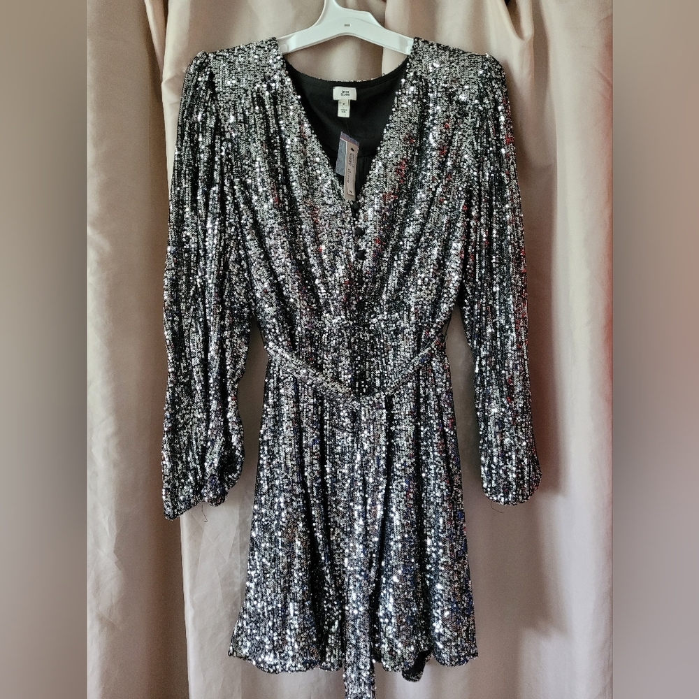 River Island Women's Silver Sequin Dress size 12
